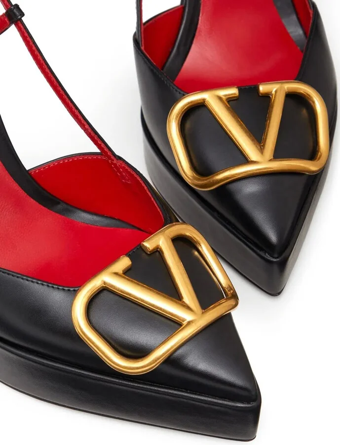 120mm VLogo Signature slingback pumps - Image 5