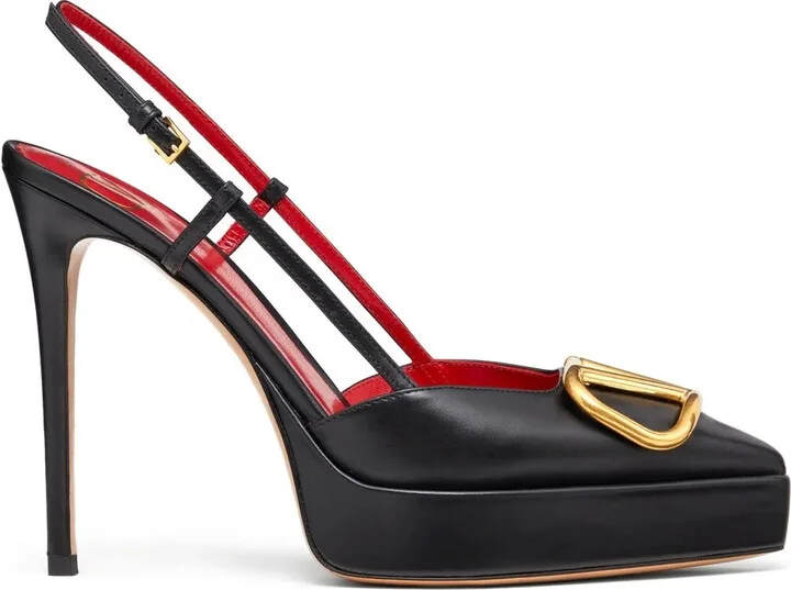 120mm VLogo Signature slingback pumps