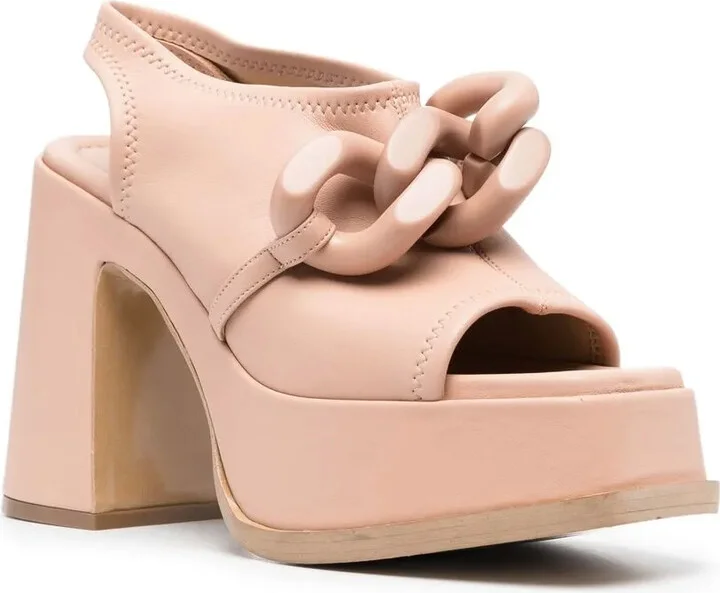 125mm Chain-Link Block Heel Sandals - Image 2