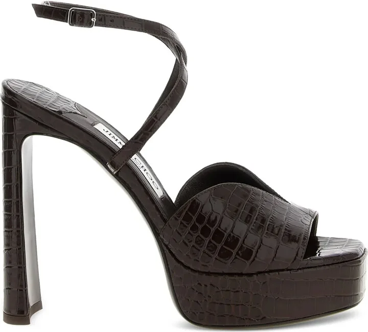 125mm Crocodile-Print Platform Sandals