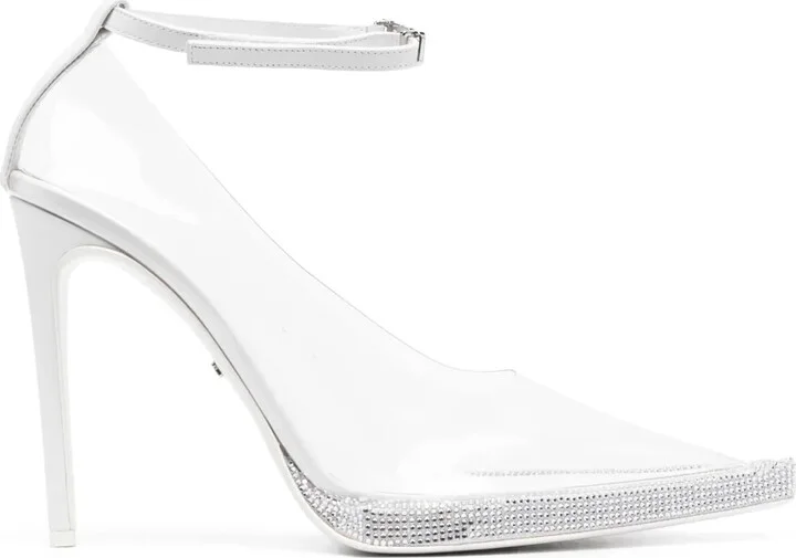 125mm Crystal-Embellished Leather Pumps