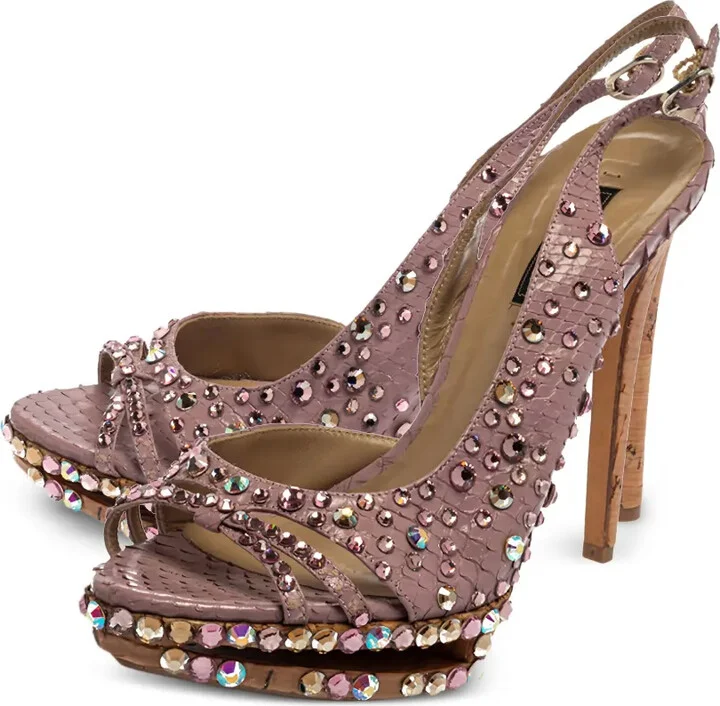 125mm Crystal-Embellished Slingback Sandals - Image 2