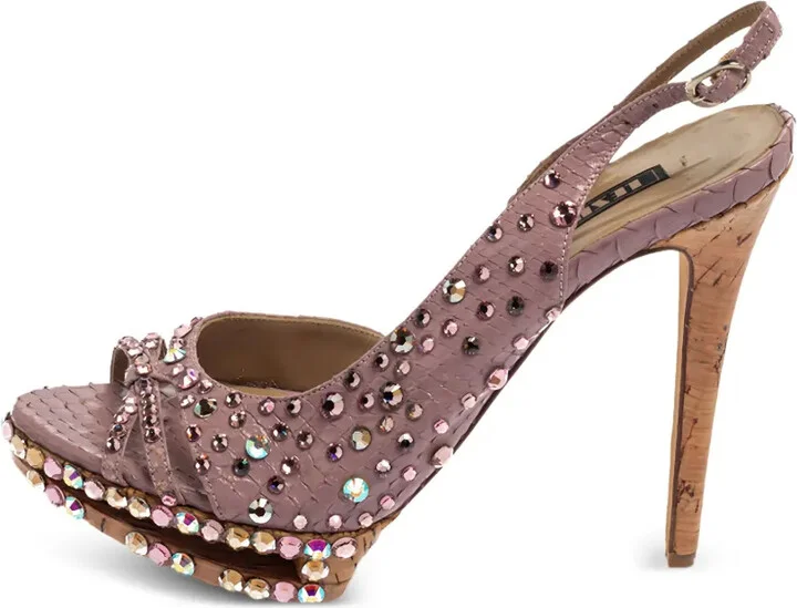 125mm Crystal-Embellished Slingback Sandals
