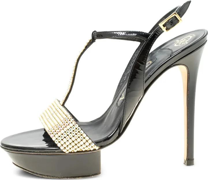125mm crystal-embellished T-strap sandals