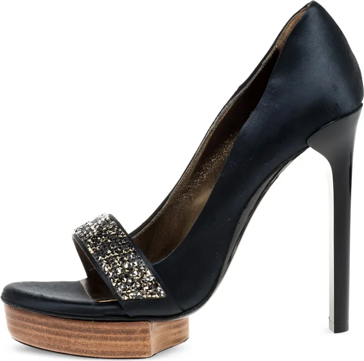 125mm Crystal-Embellishment Heeled Pumps