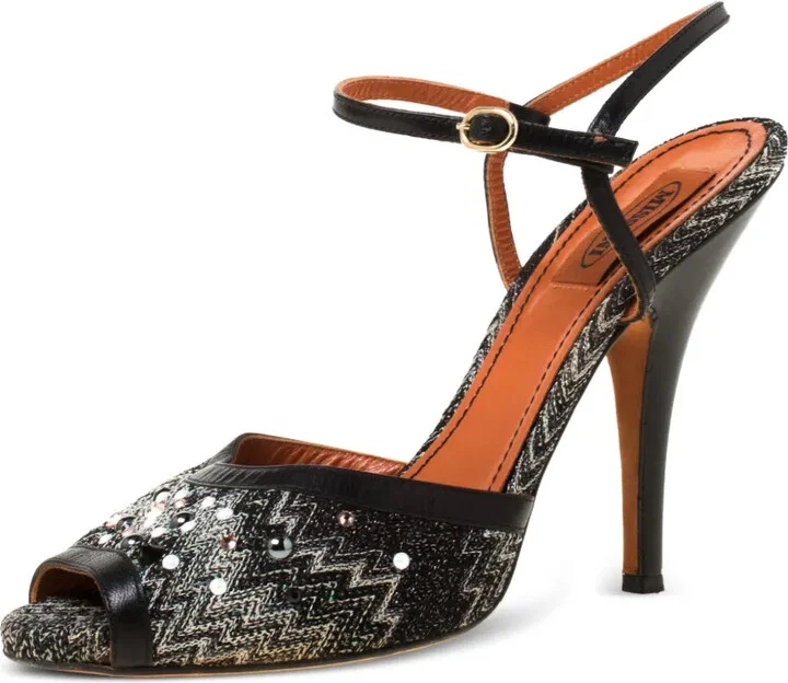 125mm Embellishment Zigzag Pattern Sandals - Image 2
