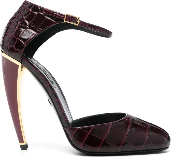 125mm Embossed-Leather Pumps