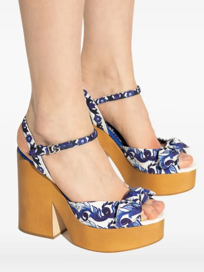 125mm Floral-Motif Heeled Sandals - Image 5
