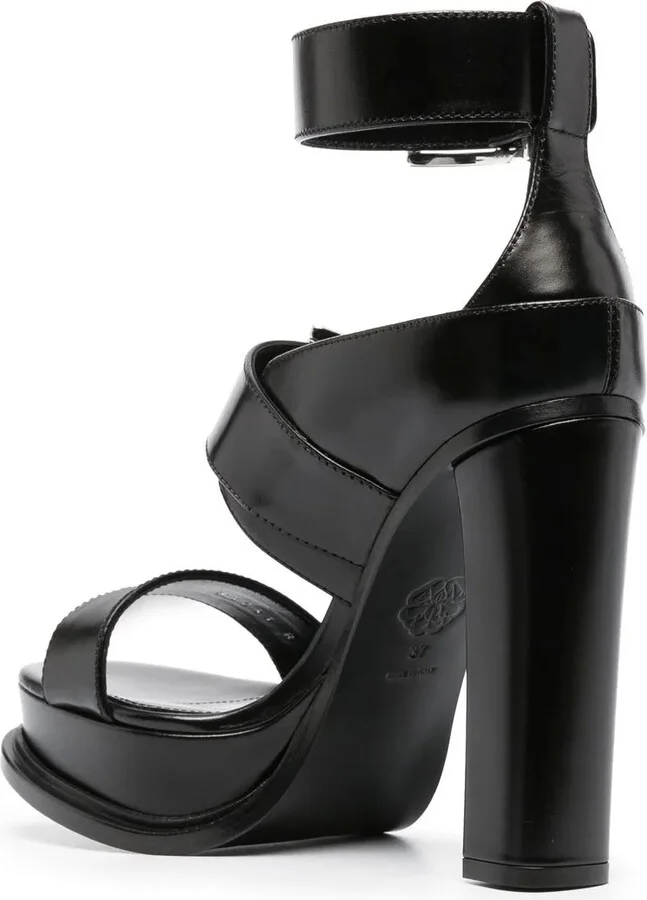 125mm Heeled Leather Sandals - Image 3