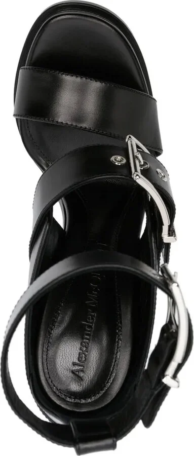125mm Heeled Leather Sandals - Image 4