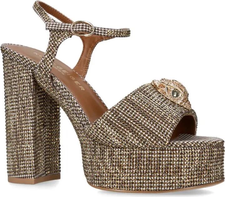 125mm Kensington Platform houndstooth sandals - Image 2