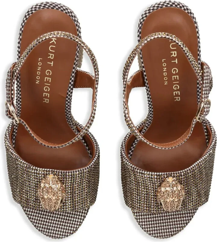 125mm Kensington Platform houndstooth sandals - Image 4