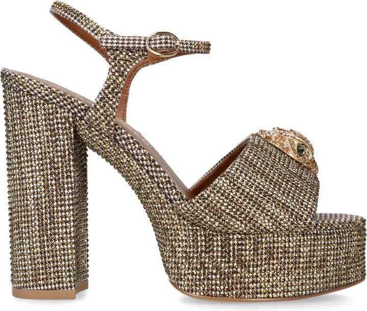 125mm Kensington Platform houndstooth sandals