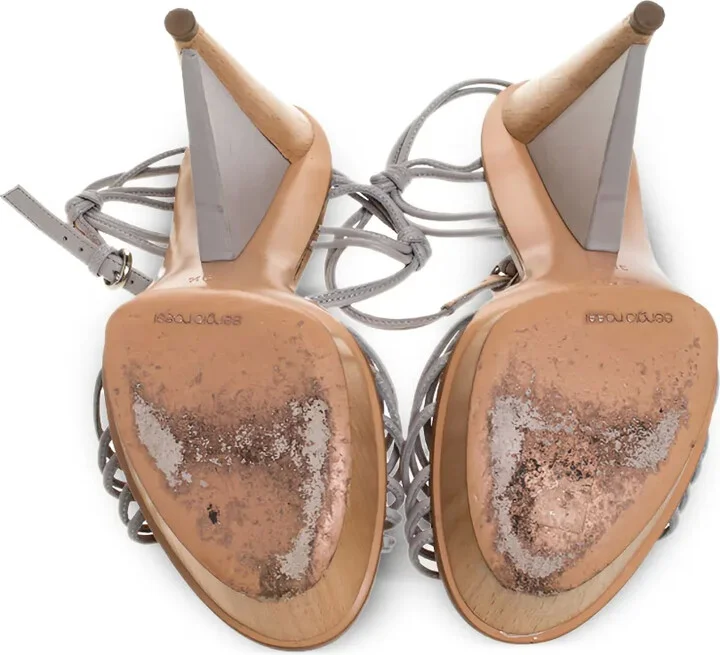 125mm Leather Knotted Platform Sandals - Image 4