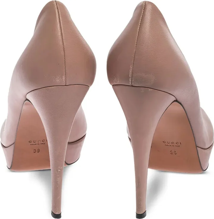 125mm Leather Peep-Toe Pumps - Image 2