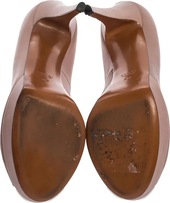 125mm Leather Peep-Toe Pumps - Image 3
