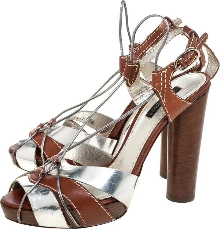 125mm Leather Platform Sandals - Image 2