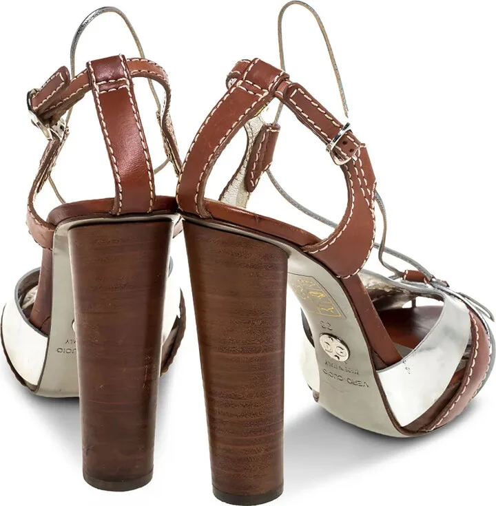 125mm Leather Platform Sandals - Image 3