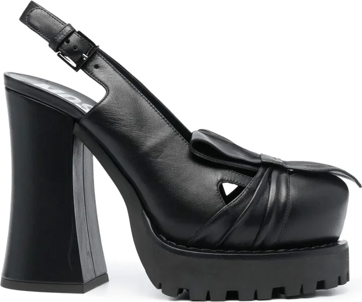 125mm Leather Slingback Pumps