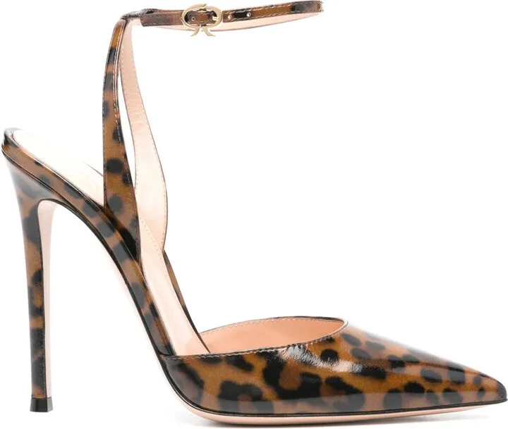 125mm Leopard-Print Leather Pumps