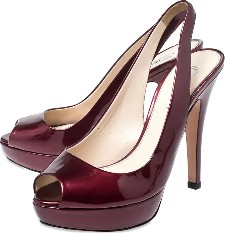 125mm Patent-Leather Slingback Pumps - Image 3
