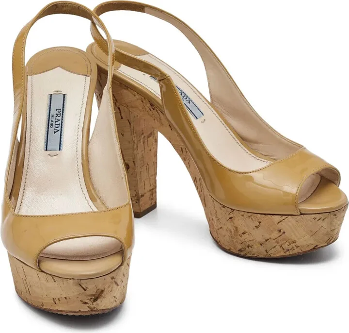 125mm Platform Peep-Toe Slingback Pumps - Image 2