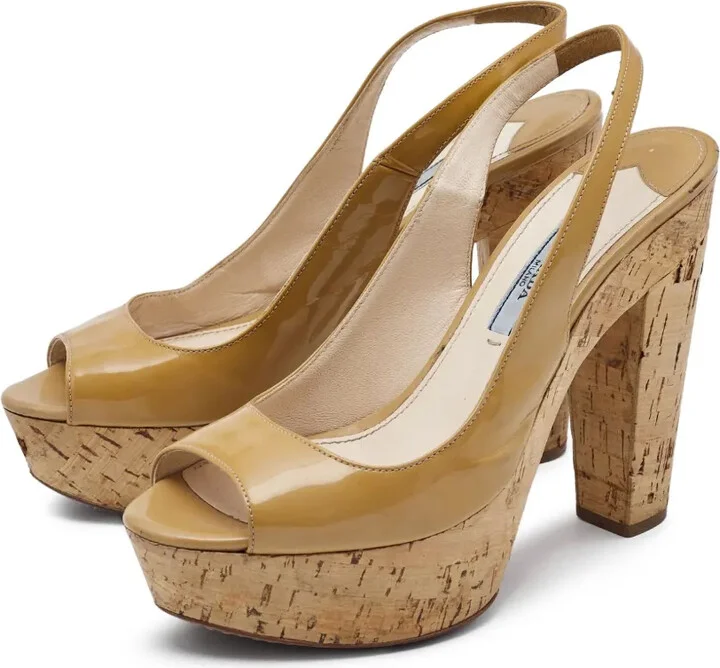 125mm Platform Peep-Toe Slingback Pumps - Image 4