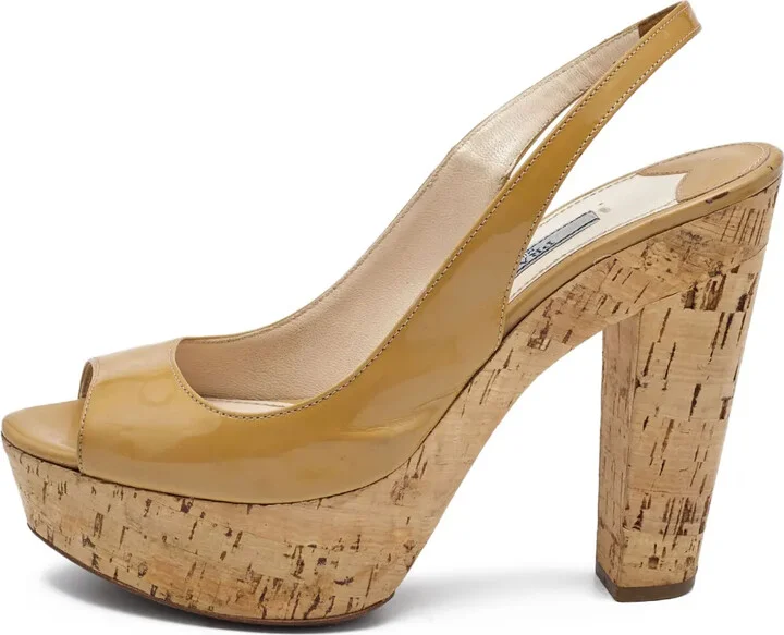 125mm Platform Peep-Toe Slingback Pumps