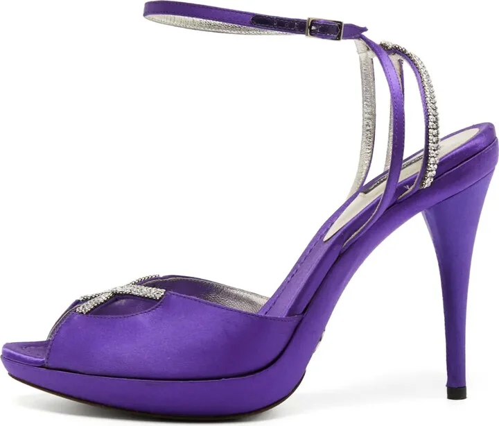 125mm Satin Crystal-Embellished Sandals