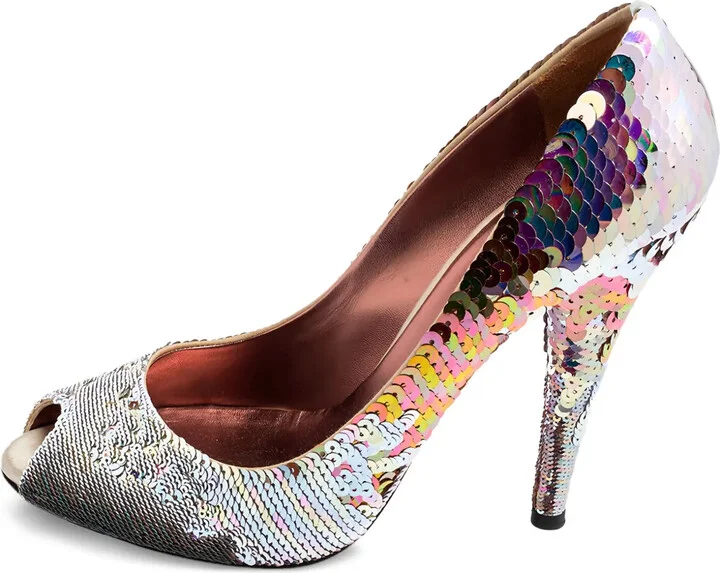 125mm Sequins Embellished pumps