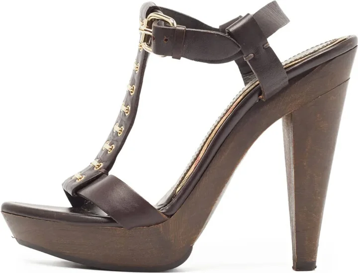 125mm T-strap sandals
