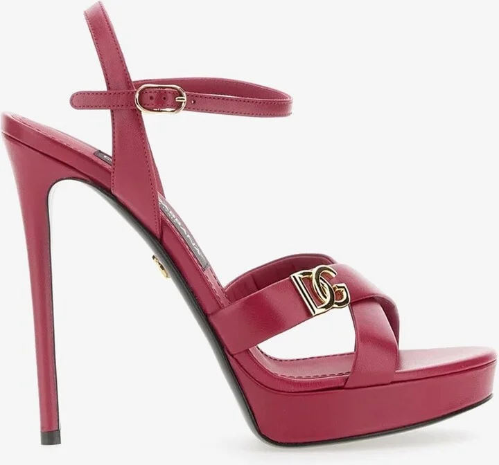 130 Logo-Plaque Leather Sandals