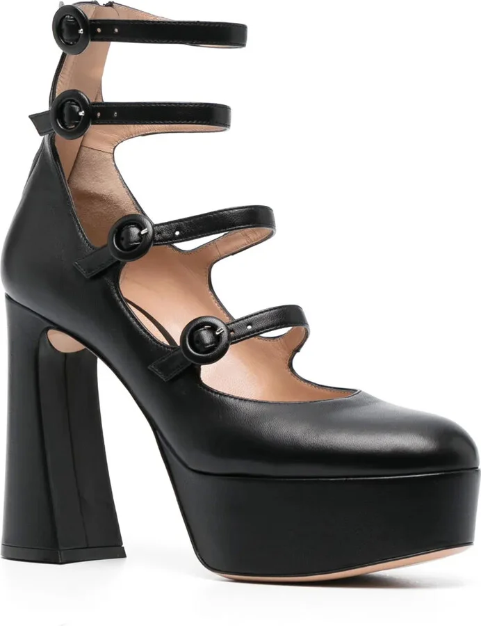 130mm Almond-Toe Leather Pumps - Image 2