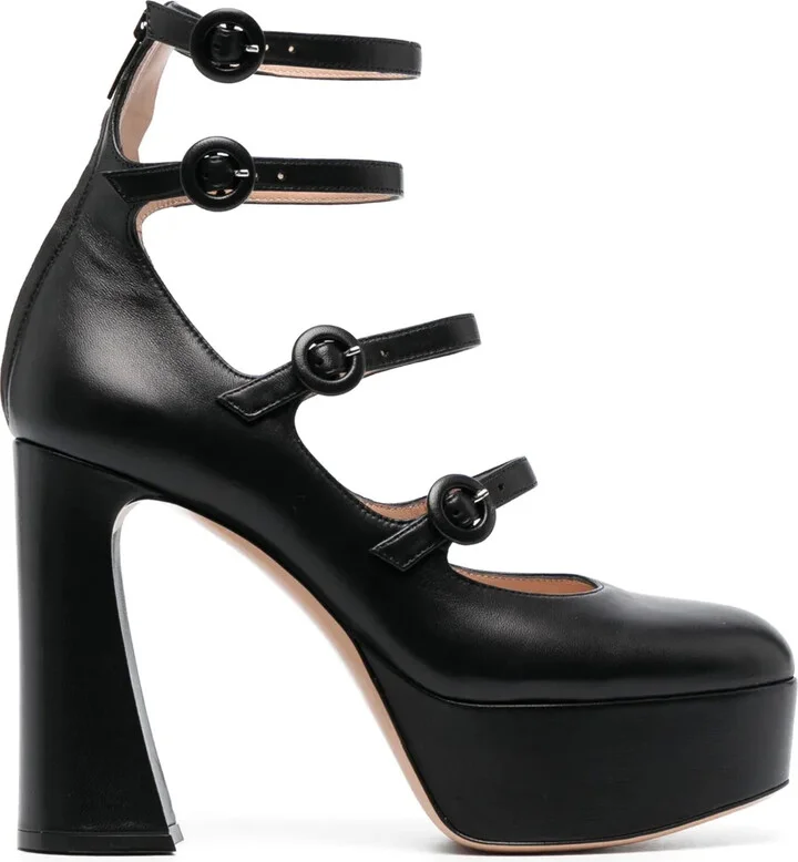 130mm Almond-Toe Leather Pumps
