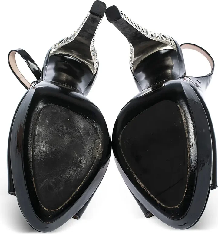 130mm Crystal-Embellished Leather Sandals - Image 4