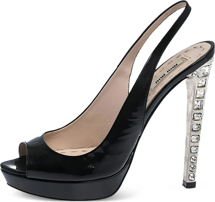 130mm Crystal-Embellished Leather Sandals