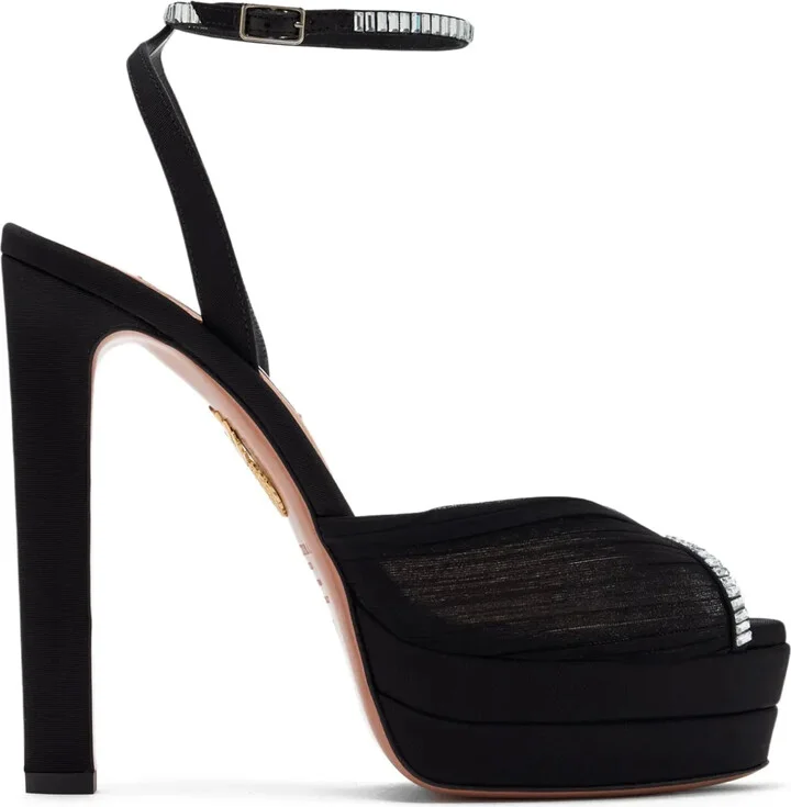 130mm Crystal-Embellished Platform Sandals