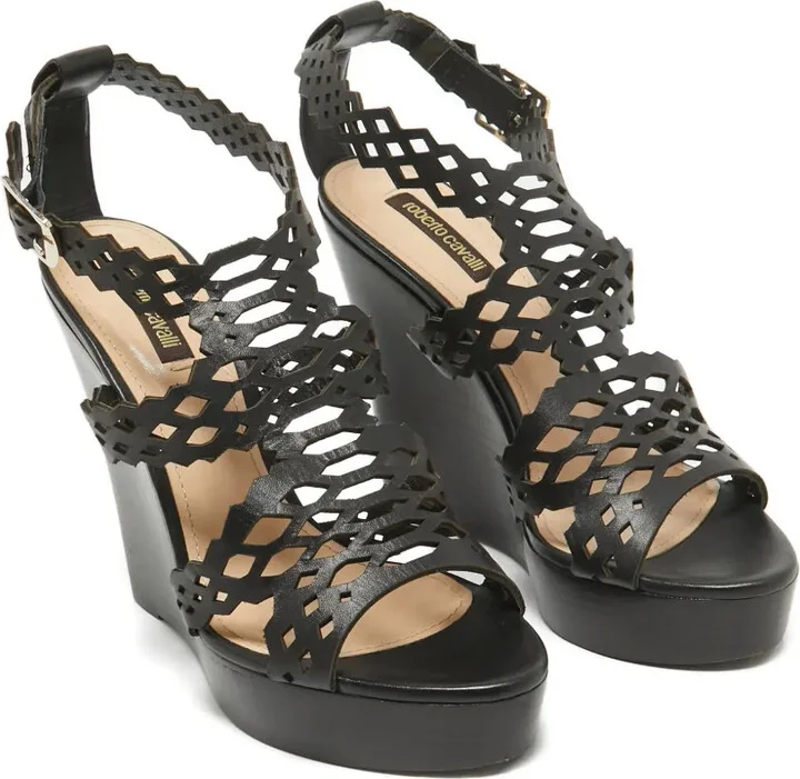 130mm Cut-Out Platform Wedge Sandals - Image 2