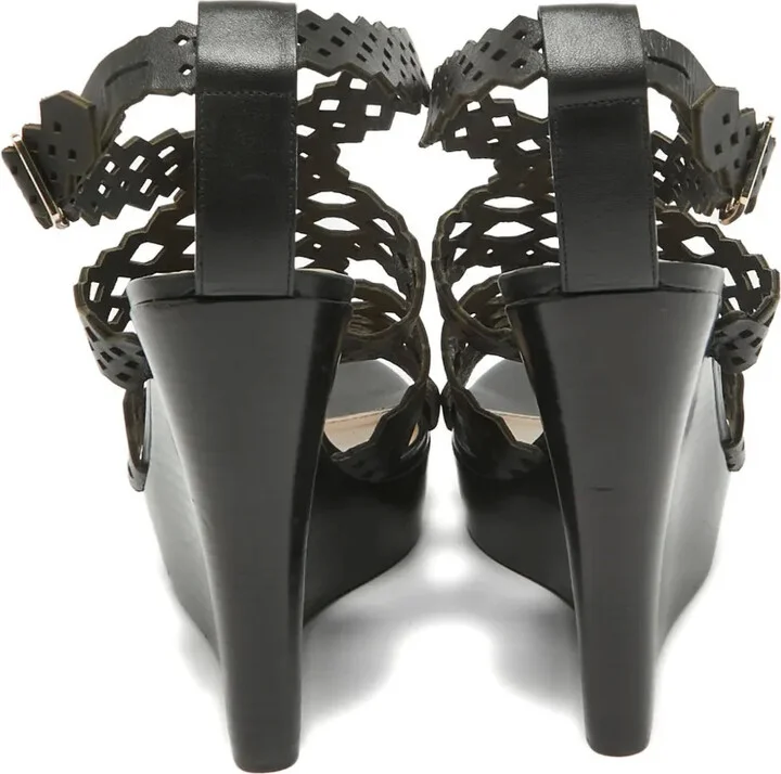 130mm Cut-Out Platform Wedge Sandals - Image 3