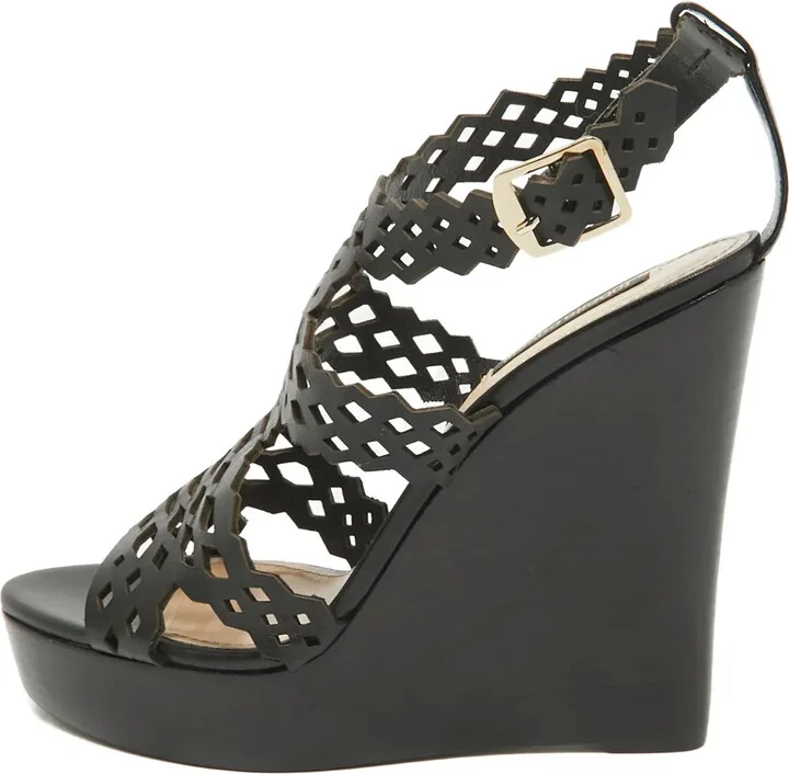 130mm Cut-Out Platform Wedge Sandals