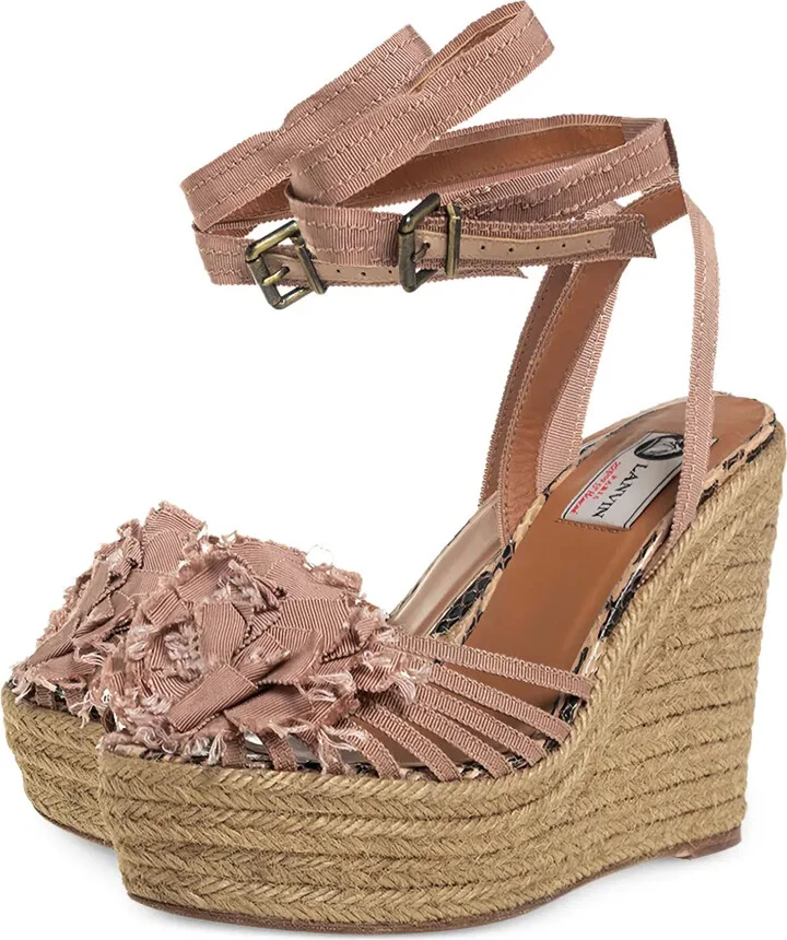 130mm Floral-Motif Wedge-Heel Espadrilles - Image 3