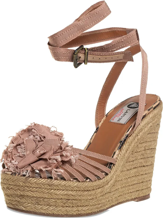 130mm Floral-Motif Wedge-Heel Espadrilles
