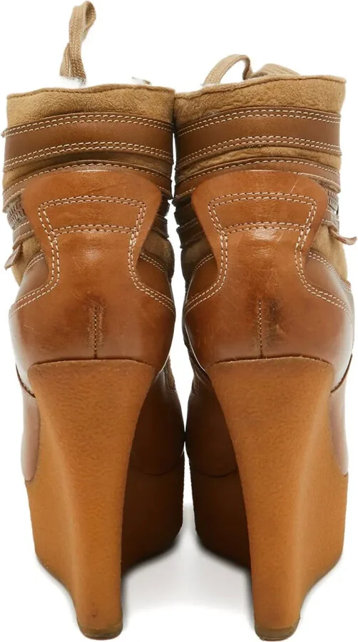 130mm Lace Wedge Ankle Boots - Image 3