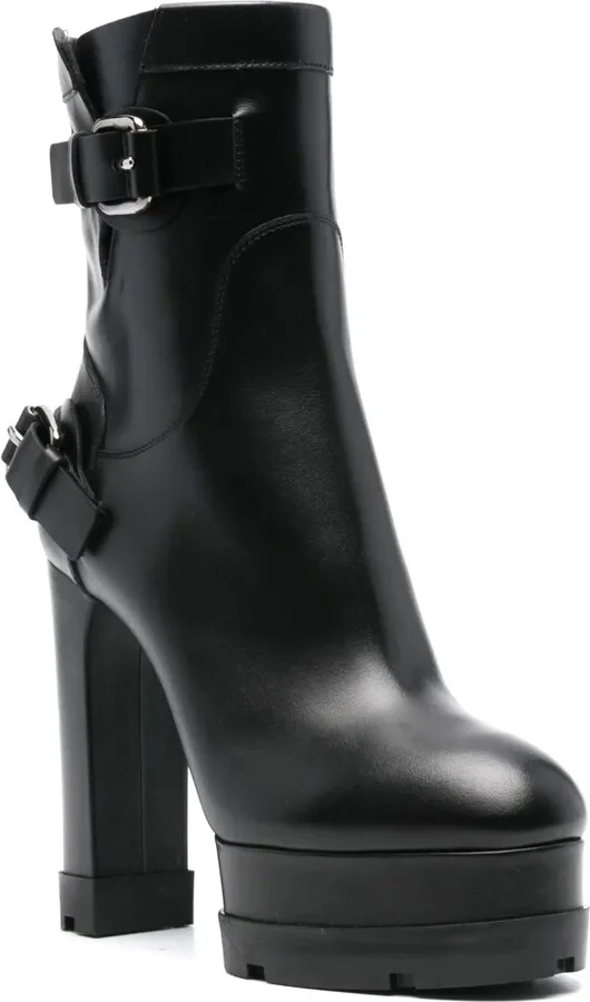 130mm Leather Ankle Boots - Image 2