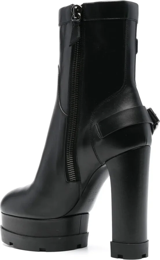 130mm Leather Ankle Boots - Image 3