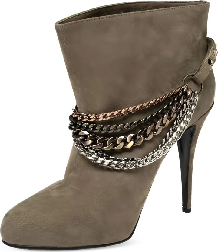 130mm Leather Heeled Boots - Image 2