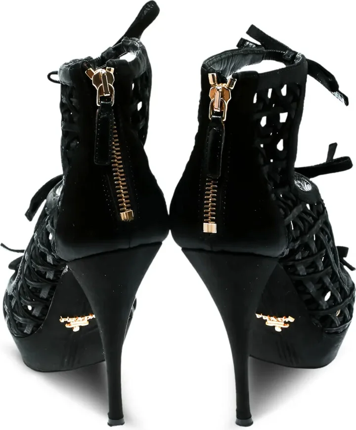 130mm Leather Heeled Boots - Image 3
