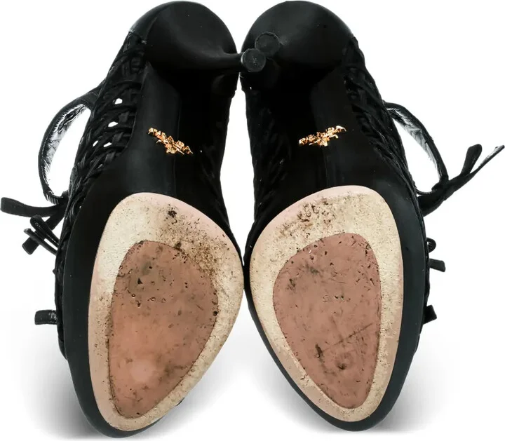 130mm Leather Heeled Boots - Image 4