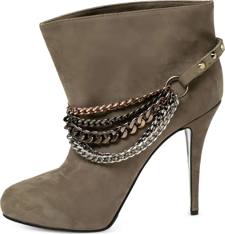 130mm Leather Heeled Boots
