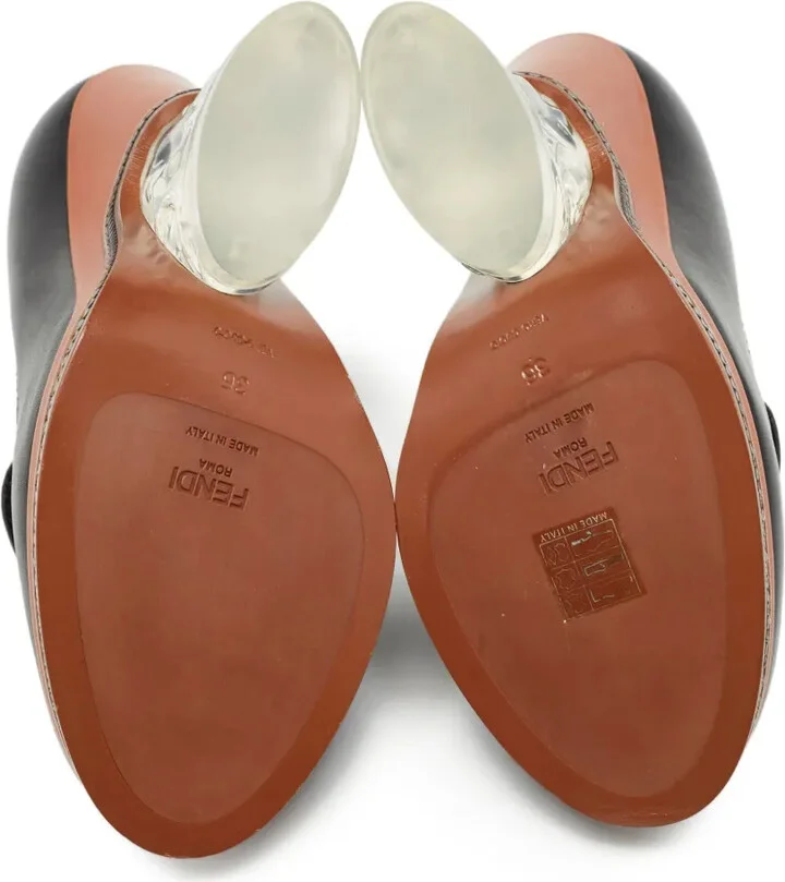 130mm Leather Heeled Pumps - Image 5